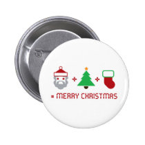Santa + Tree + Stocking = Merry Christmas buttons