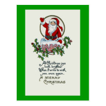 Santa Waving From Chimney Post Cards