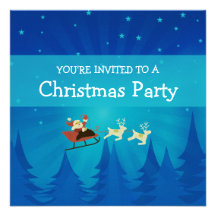 Santa Winter Scene Christmas Invite