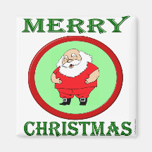 SANTA WISHING MERRY CHRISTMAS FRIDGE MAGNETS