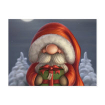 Santa with a gift postcards