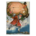 "Santa with a huge sack of Toys" Card
