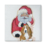 Santa with his Basset Hound Magnet