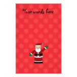 Santa with red snowflakes pattern stationery paper