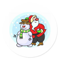 Santa With Snowman
