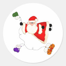 Santa with Stockings Stickers