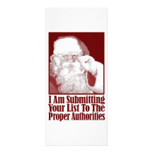 Santa, Your Christmas List, and The Authorities Full Color Rack Card