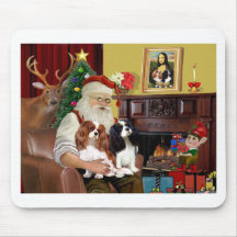 Santa's 2 Cavalier Kings Charles Mouse Pads
