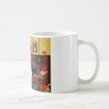 Santa's 2 Pugs (f+B) Mugs