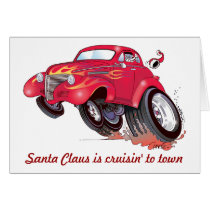 Santa's 39 Chevy Christmas card cards