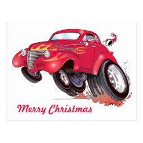 Santa's 39 Chevy postcard postcards