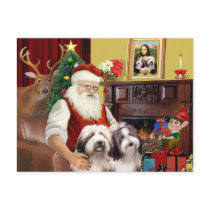 Santa's Bearded Collie Post Cards