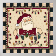 Santas Christmas Light Bulbs Poster