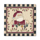 Santas Christmas Light Bulbs Square Magnet