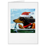 Santa's Dachshund Greeting Cards
