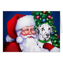 Santa's Dalmatian at Christmas Greeting Cards