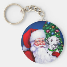 Santa's Dalmatian at Christmas Keychains