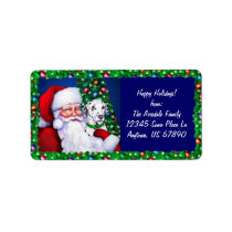 Santa's Dalmatian at Christmas Labels labels