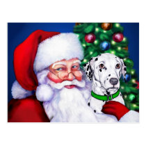 Santa's Dalmatian at Christmas postcards