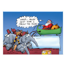 Santa's Elephants Holiday Invitation