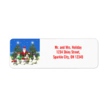 Santas First Stop on Christmas Labels