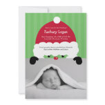 Santa's Hat Photo Birth Announcement