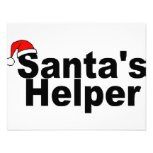 Santas Helper Black Custom Announcements
