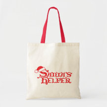 Santa's helper red seasonal shopping bag