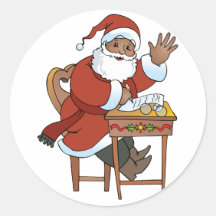 Santa's List Round Stickers