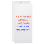 Santa's Naughty List rack cards