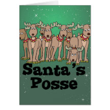 Santas Posse Reindeer Team Blank Card