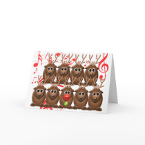 Santa's Reindeer Photo Christmas Greeting Card