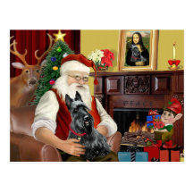 Santa's Scottish Terrier Post Cards