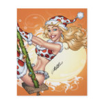 Santa's Sexy Blonde Polka Dot Pinup Helper flyers
