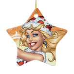 Santa's Sexy Blonde Polka Dot Pinup Helper ornaments