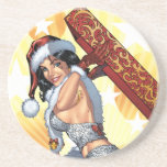 Santa's Sexy Christmas Present Pinup by Al Rio coasters