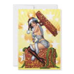 Santa's Sexy Christmas Present Pinup by Al Rio invitations