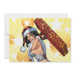 Santa's Sexy Christmas Present Pinup by Al Rio invitations