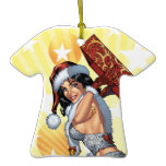 Santa's Sexy Christmas Present Pinup by Al Rio ornaments