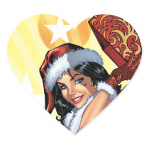 Santa's Sexy Christmas Present Pinup by Al Rio Heart Sticker