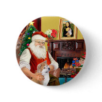 Santa's Shiba Inu (looking up) Button
