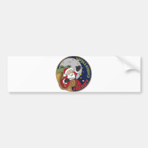 Santa's Sleigh in a Round Illustration Tees Gifts Bumper Stickers