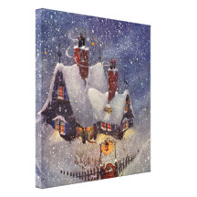 Santa's Workshop at the North Pole, Christmas Eve Gallery Wrap Canvas