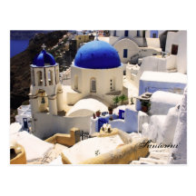 Santorini churches postcards