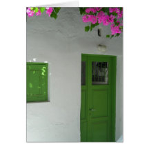 Santorini Doorway Greeting Card