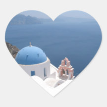Santorini Grèce Autocollants En Cœur