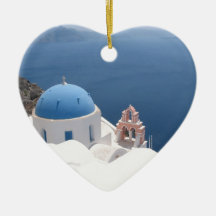 Santorini Greece Christmas Ornaments