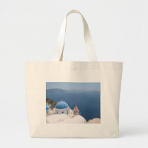 Santorini Greece Tote Bags