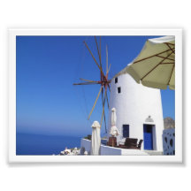 Santorini Greece Windmill Photography Print