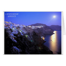 SANTORINI NIGHT GREETING CARD